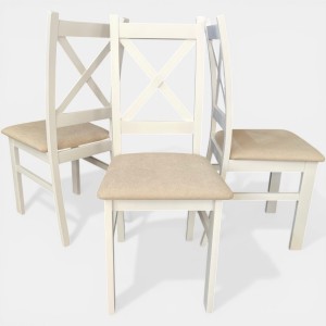 Krzesło białe do jadalni salonu kuchni drewniane beżowe plamoodporne boho seatbetter