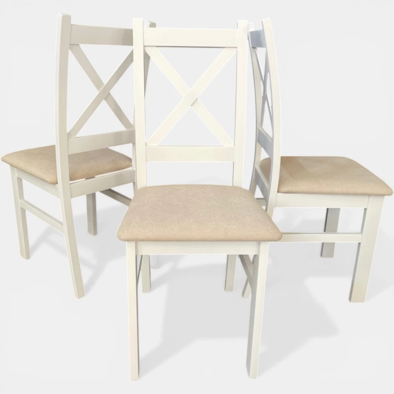 Krzesło białe do jadalni salonu kuchni drewniane beżowe plamoodporne boho seatbetter