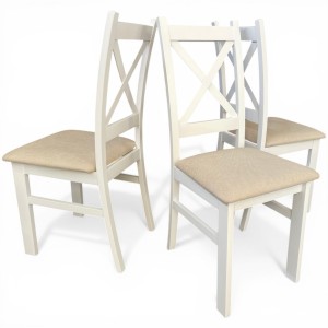 Krzesło białe do jadalni salonu kuchni drewniane beżowe plamoodporne boho seatbetter