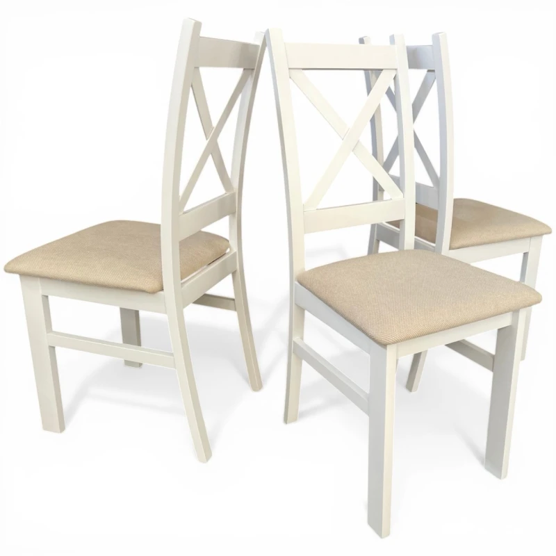 Krzesło białe do jadalni salonu kuchni drewniane beżowe plamoodporne boho seatbetter