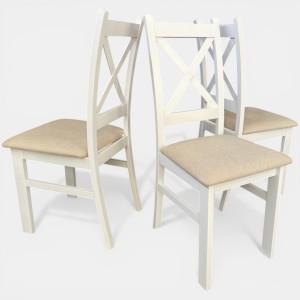 Krzesło białe do jadalni salonu kuchni drewniane beżowe plamoodporne boho seatbetter