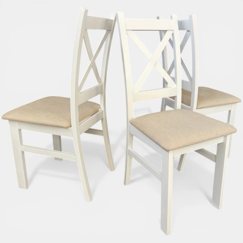 Krzesło białe do jadalni salonu kuchni drewniane beżowe plamoodporne boho seatbetter