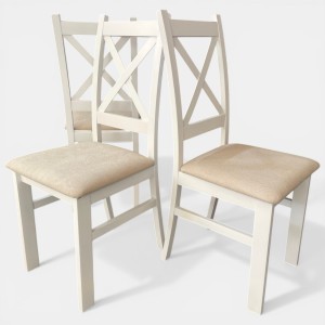 Krzesło białe do jadalni salonu kuchni drewniane beżowe plamoodporne boho seatbetter