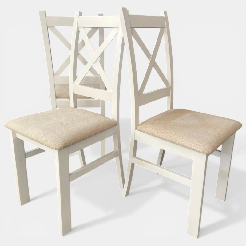 Krzesło białe do jadalni salonu kuchni drewniane beżowe plamoodporne boho seatbetter