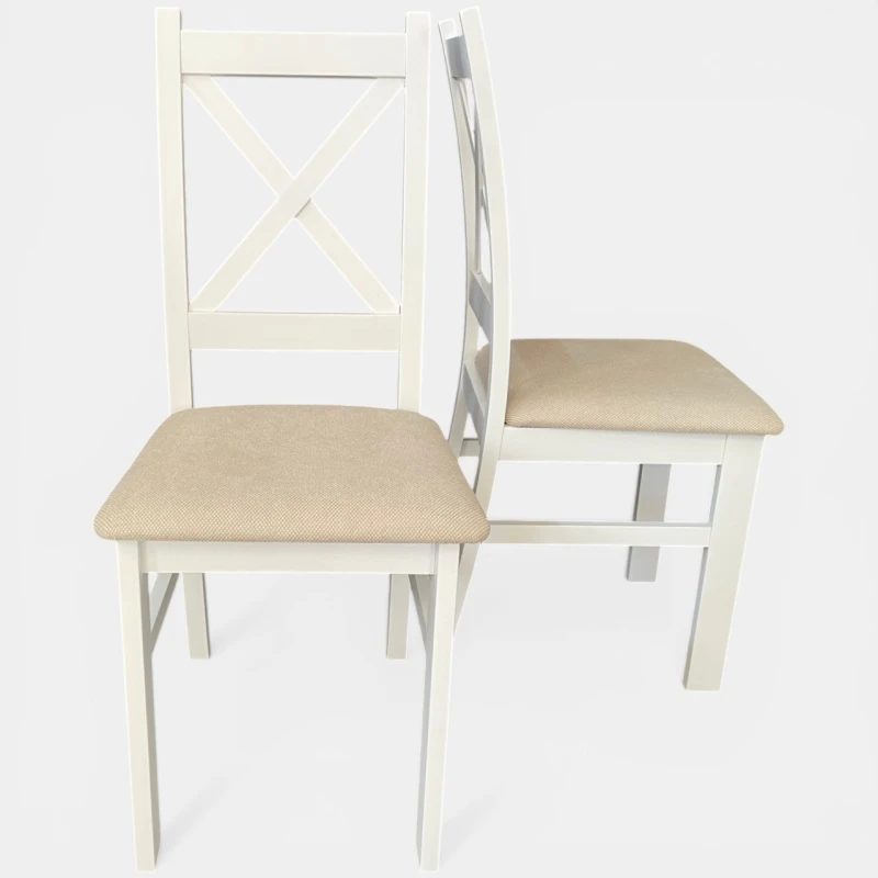 Krzesło białe do jadalni salonu kuchni drewniane beżowe plamoodporne boho seatbetter