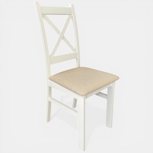 Krzesło białe do jadalni salonu kuchni drewniane beżowe plamoodporne boho seatbetter