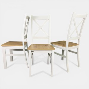 Krzesło krzyżak białe siedzisko artisan do jadalni seatbetter