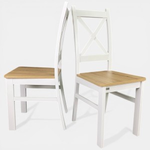 Krzesło krzyżak białe siedzisko artisan do jadalni seatbetter