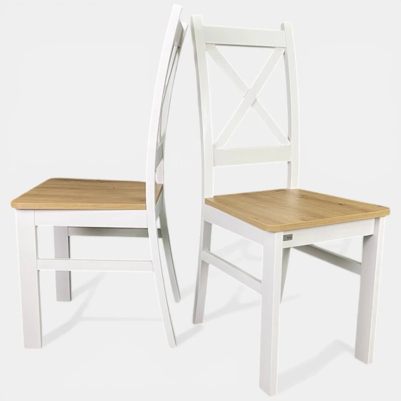 Krzesło krzyżak białe siedzisko artisan do jadalni seatbetter