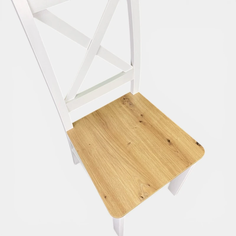 Krzesło krzyżak białe siedzisko artisan do jadalni seatbetter