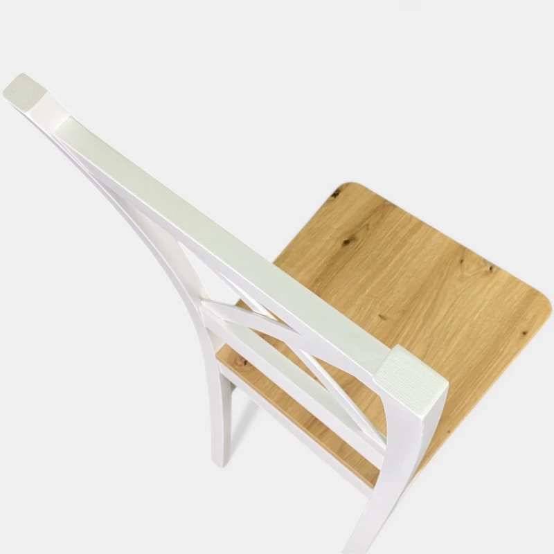 Krzesło krzyżak białe siedzisko artisan do jadalni seatbetter