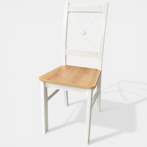 Krzesło krzyżak białe siedzisko artisan do jadalni seatbetter