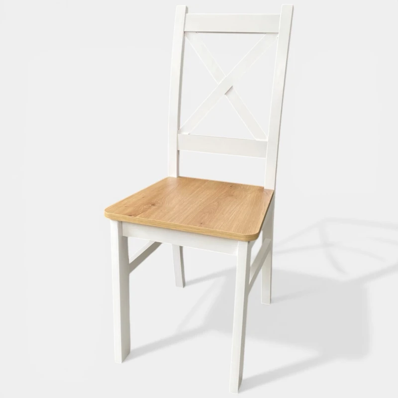 Krzesło krzyżak białe siedzisko artisan do jadalni seatbetter