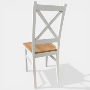 Krzesło krzyżak białe siedzisko artisan do jadalni seatbetter