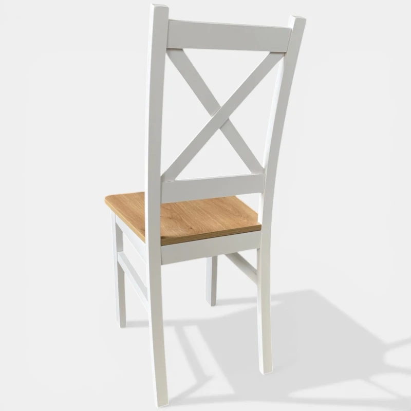 Krzesło krzyżak białe siedzisko artisan do jadalni seatbetter