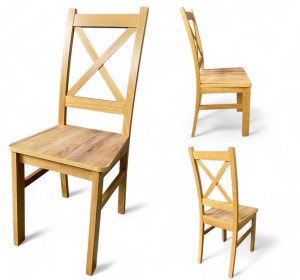 Krzesło drewniane dąb craft złoty do jadalni salonu kuchni restauracji seatbetter