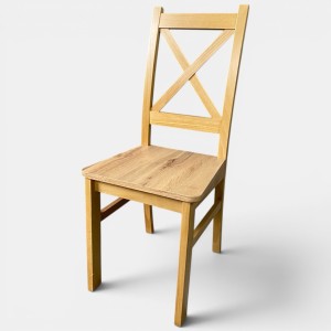 Krzesło krzyżak drewniane dąb wotan do jadalni salonu kuchni restauracji seatbetter