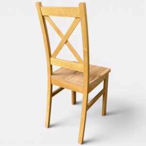 Krzesło krzyżak drewniane dąb wotan do jadalni salonu kuchni restauracji seatbetter