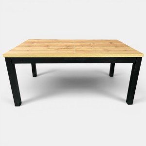 Duży stół rozkładany czarny blat dąb wotan 90x170/250 do salonu seatbetter