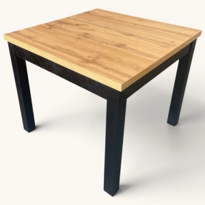 Stół rozkładany kwadratowy 90x90/290 na 12 osób drewniany czarny blat dab craft seatbetter