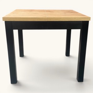Stół rozkładany kwadratowy 90x90/290 na 12 osób drewniany czarny blat dab craft seatbetter