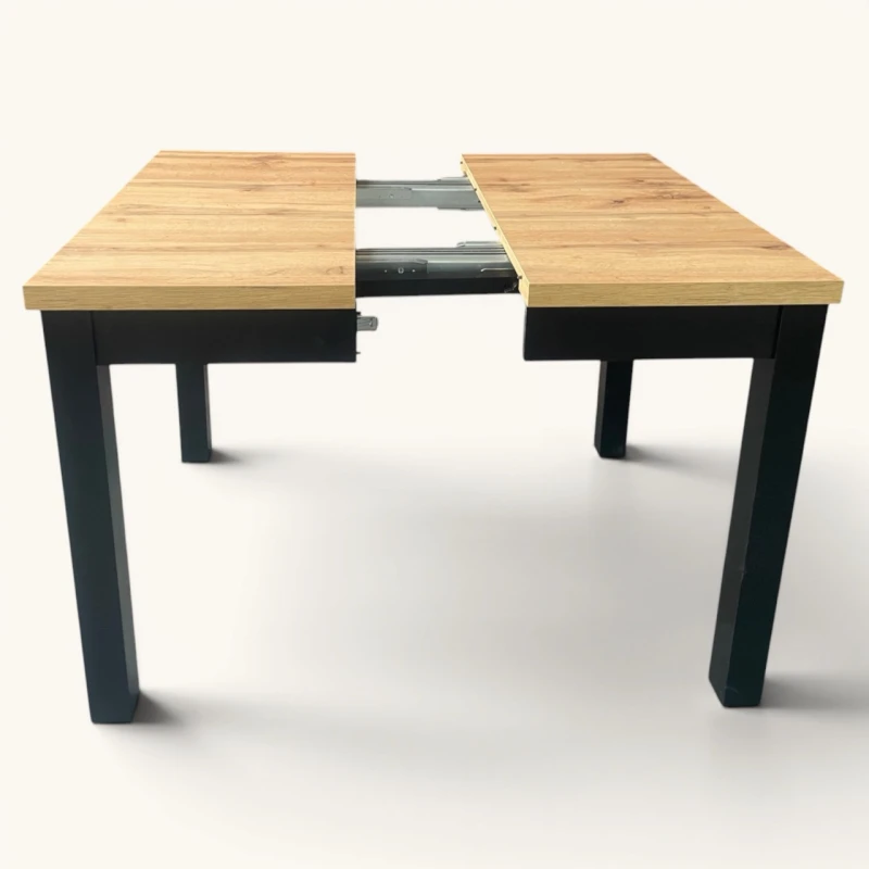 Stół rozkładany kwadratowy 90x90/290 na 12 osób drewniany czarny blat dab craft seatbetter
