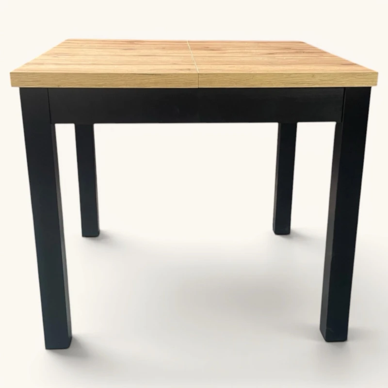 Stół rozkładany kwadratowy 90x90/290 na 12 osób drewniany czarny blat dab wotan seatbetter