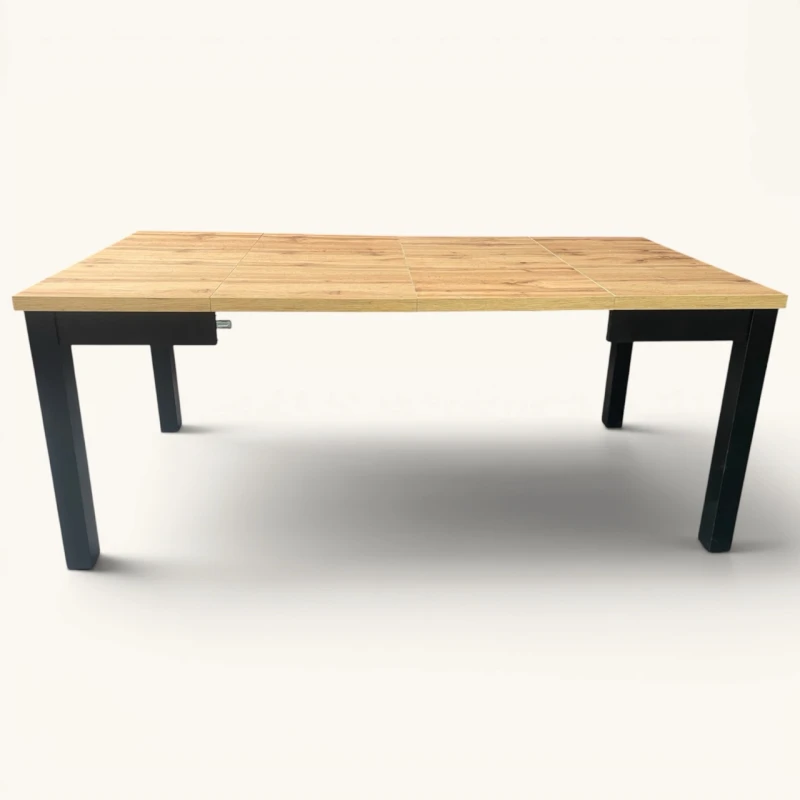Stół rozkładany kwadratowy 90x90/290 na 12 osób drewniany czarny blat dab wotan seatbetter