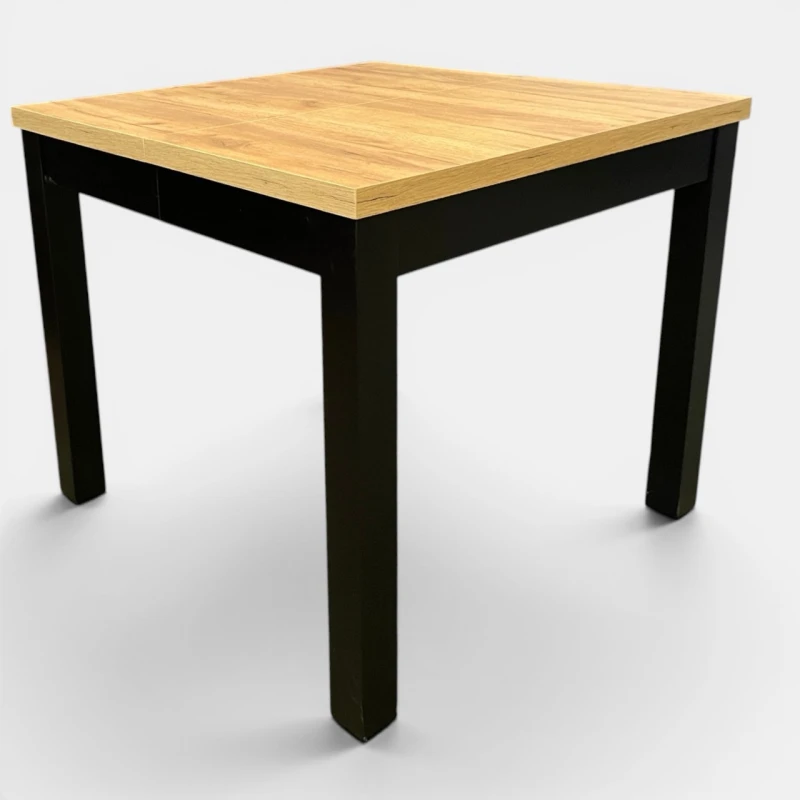 stół rozkładany kwadratowy czarny blat dab wotan 90x90/190 seatbetter