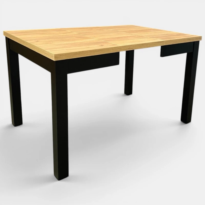 stół rozkładany kwadratowy czarny blat dab wotan 90x90/190 seatbetter