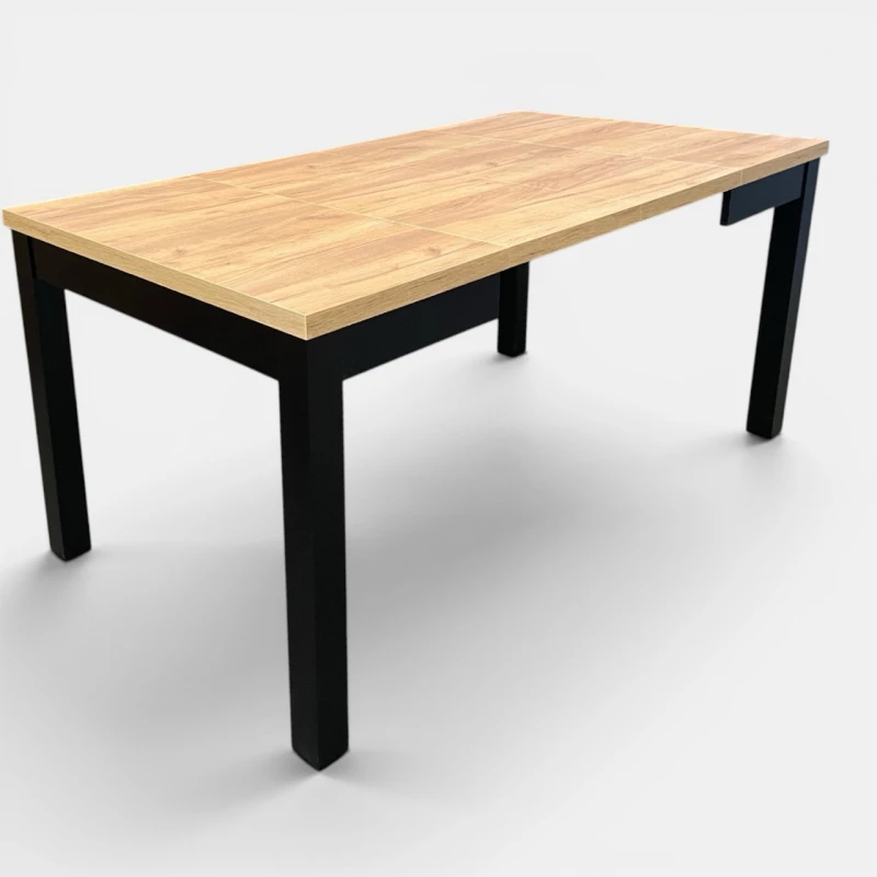 stół rozkładany kwadratowy czarny blat dab wotan 90x90/190 seatbetter