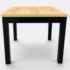 stół rozkładany kwadratowy czarny blat dab wotan 90x90/190 seatbetter