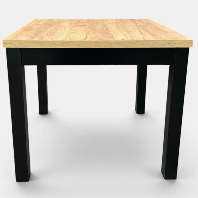 stół rozkładany kwadratowy czarny blat dab wotan 90x90/190 seatbetter
